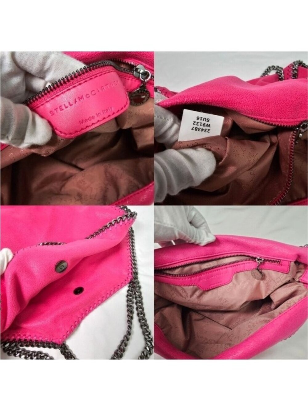 Stella McCartney Fold Over Tote Fuchsia Pink Bag - Picture 8 of 10